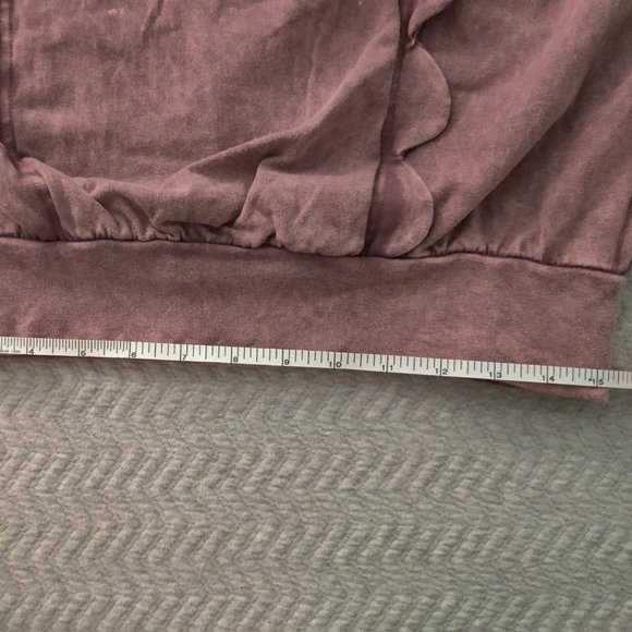 Anthropologie Erin + Ali Scalloped Trim Acid Wash Pullover - Picture 9 of 11